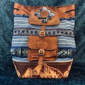 Tribal mountain bucket backpack